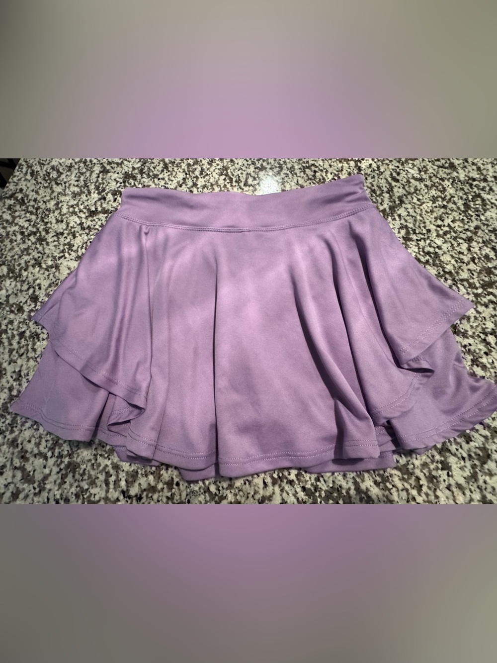 Girls' Lilac Layered Ruffle Skort - Soft Stretch